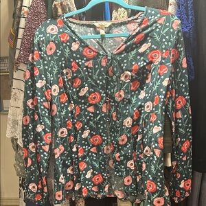 Matilda Jane Floral Green and Pink Blouse